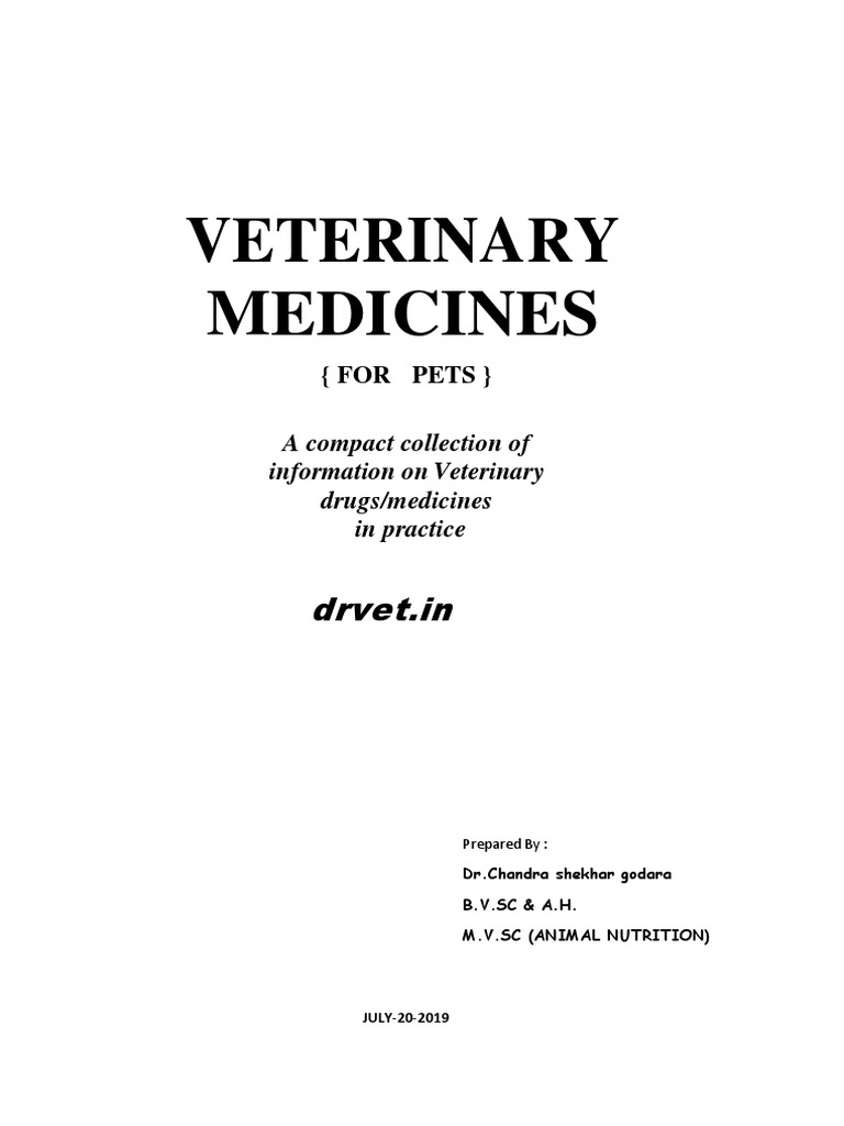 Veterinary Pet Drug Index PDF Penicillin Drugs