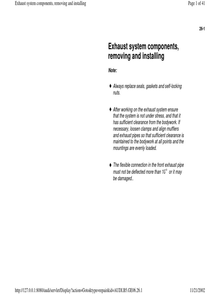 261 Exhaust System Components Remove and Install PDF Turbocharger