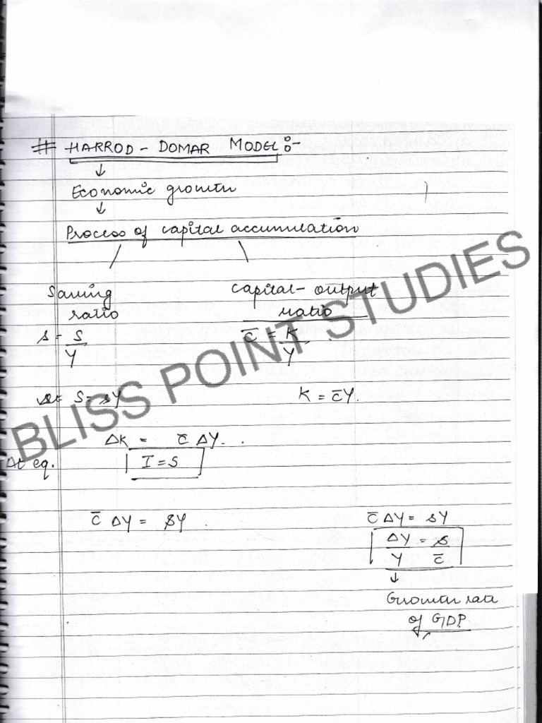 Unit-1 Harrod - Romar Model Note | PDF