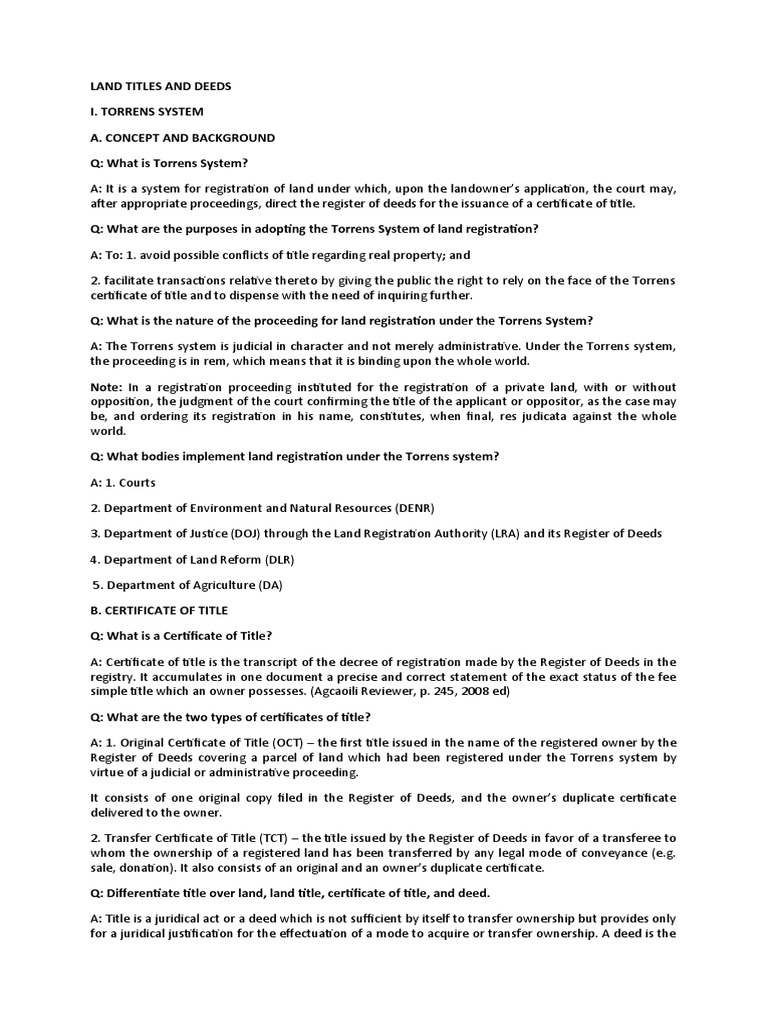 Understanding the Torrens Land System | PDF | Mortgage Law | Deed