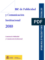 2010 - Informe de Publicidad y Comunicación Institucional