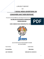 " Impact of Social Media Advertising On: Consumers and Their Response