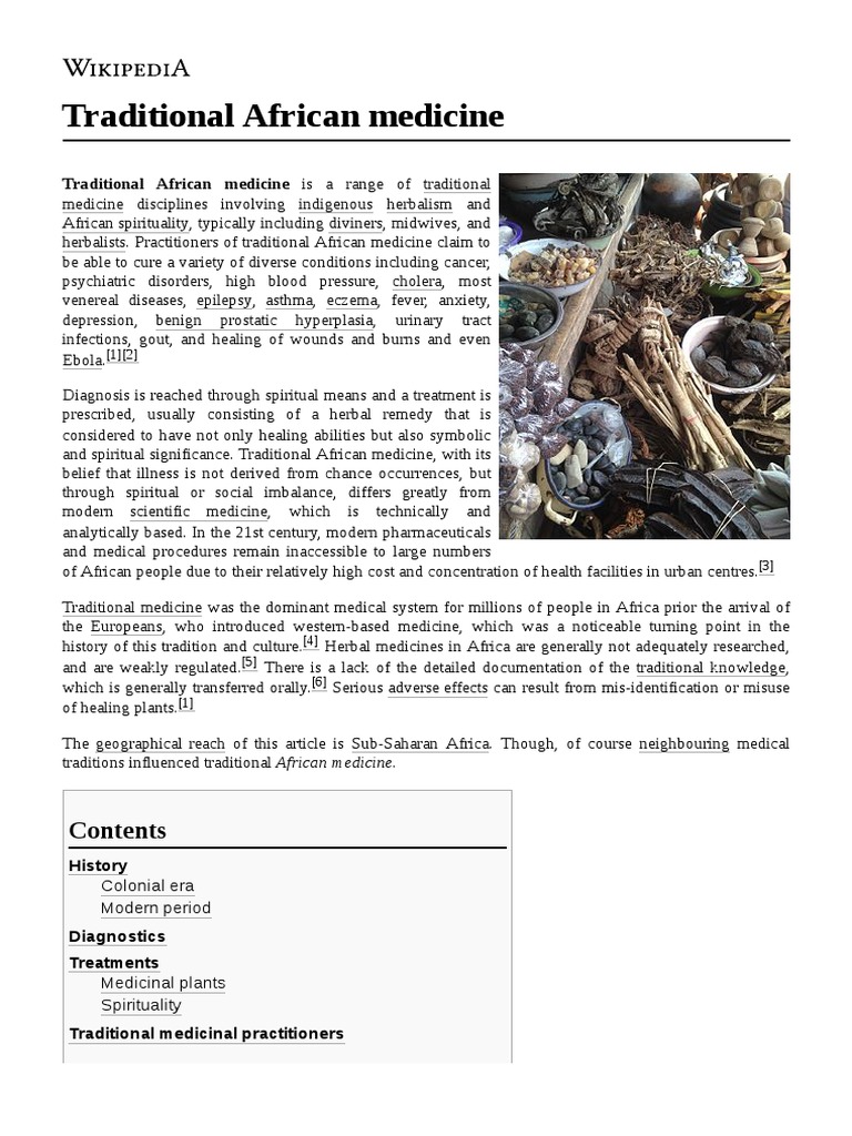 Traditional African Medicine Is A Range of Traditional | PDF | Clinical ...