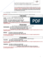 Calendario Prueba de Clasificación