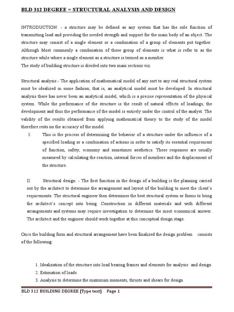 Structural Analysis & Design Guide | PDF | Bending | Structural Load