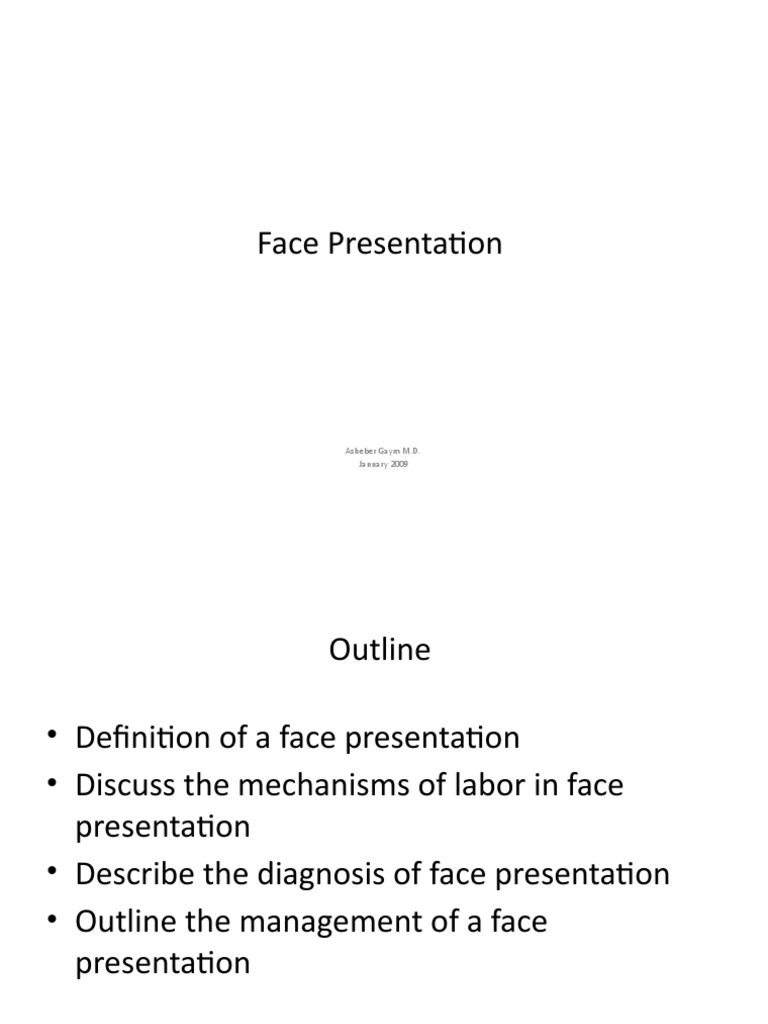 Face Presentation PDF Pelvis Childbirth