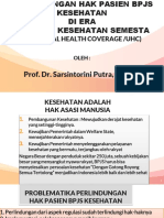 Prof. Dr. Sarsintorini Putra, SH, MH PERLINDUNGAN HAK PASIEN 30 November 2019