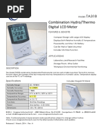 Combination Hydro/Thermo Digital LCD Meter: Model