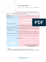 Formato y Modelo de Carta de Renuncia Laboral Chile PDF