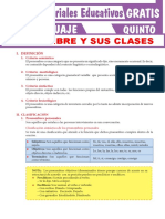 El Pronombre y Su Clasificación para Quinto Grado de Secundaria