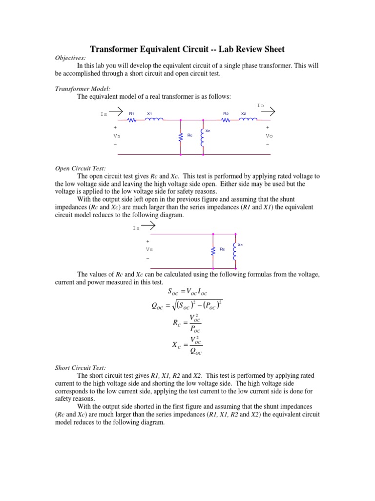 Single Phase Transformer Lab Review | PDF | Science & Mathematics