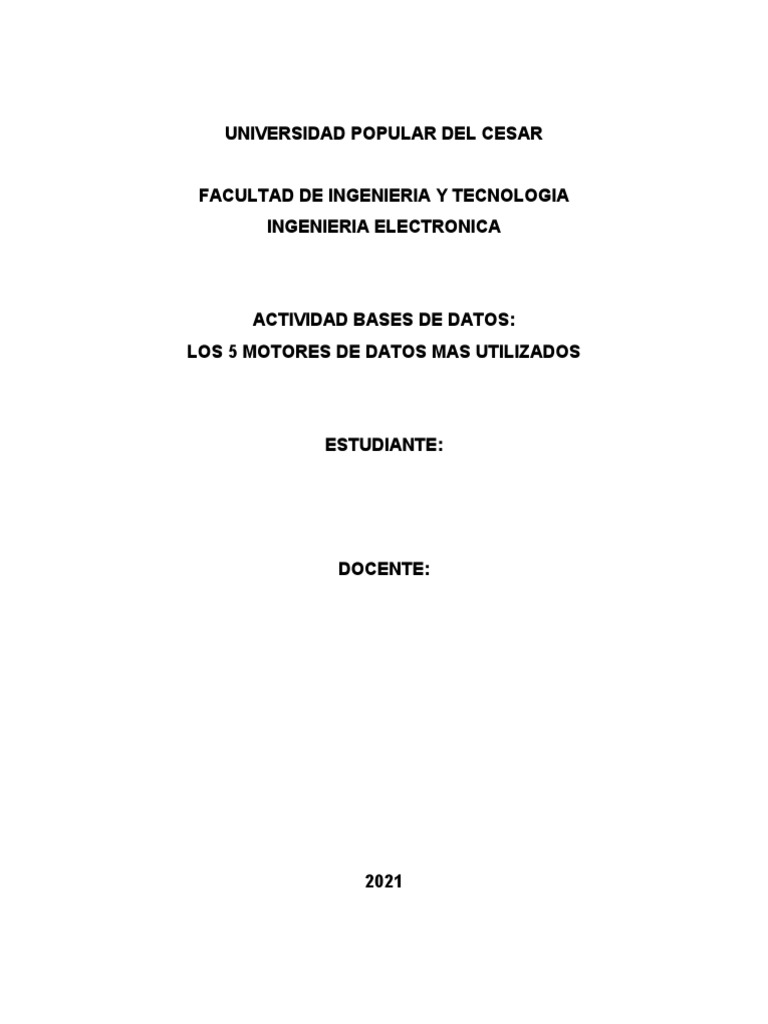 Los cinco motores de bases de datos más populares características, ventajas y desventajas de