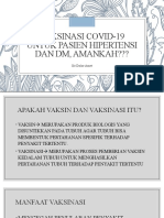 Vaksinasi Covid-19 Untuk Pasien Hipertensi Dan DM, Amankah???