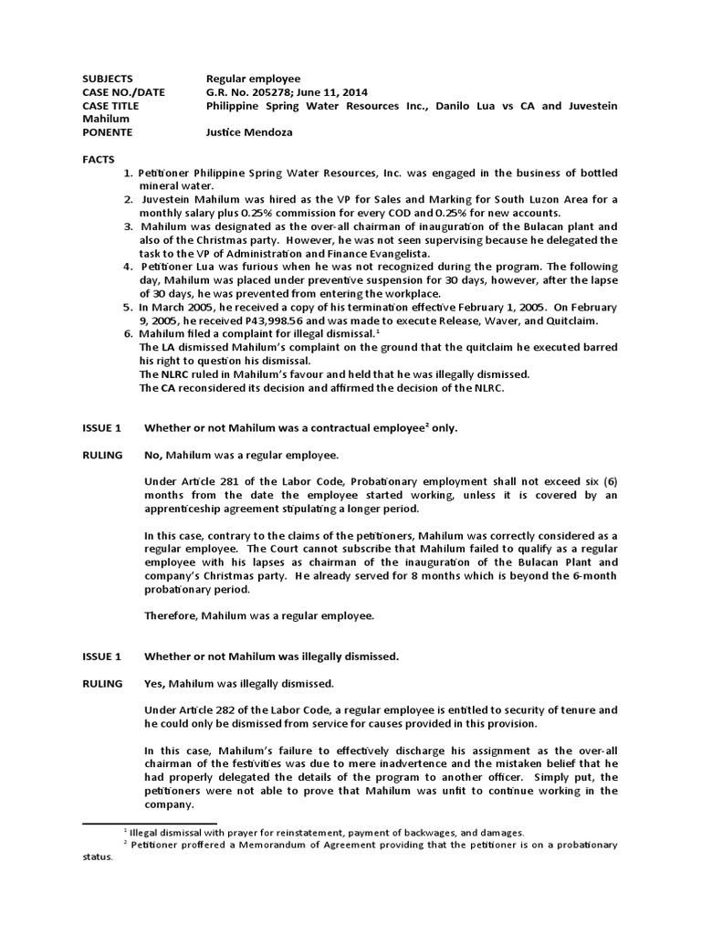 Philippine Spring Water Resources Inc Vs CA Mahilum GR 205278 June 11 ...