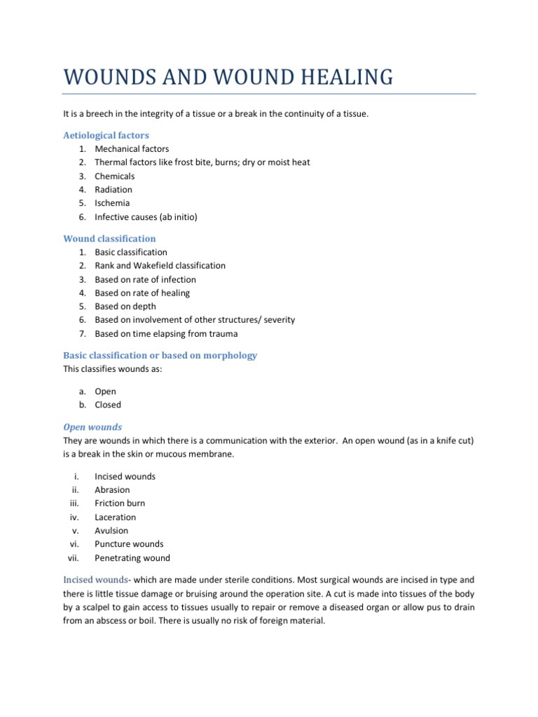 Surgery, General, Wounds and Wound Healing | PDF | Wound Healing | Wound