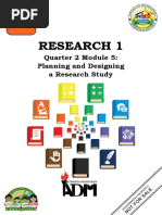 Research 1: Quarter 2 Module 5: Planning and Designing A Research Study