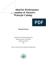 Test Method for Performance Evaluation of Abrasive Waterjet Cutting