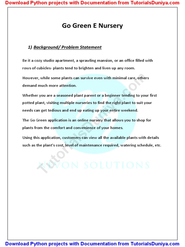 Online Nursery Plant Shopping Python Project PDF Software Science