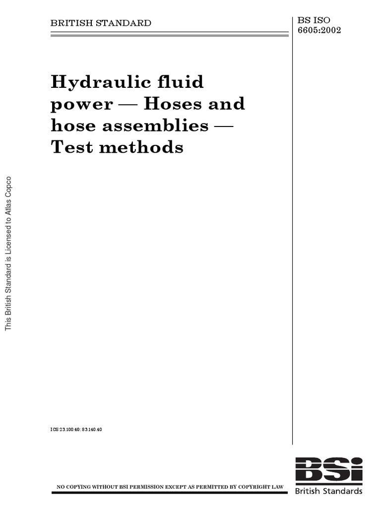 BS - Iso - 6605 Hose Assy Test Methods | PDF | International ...