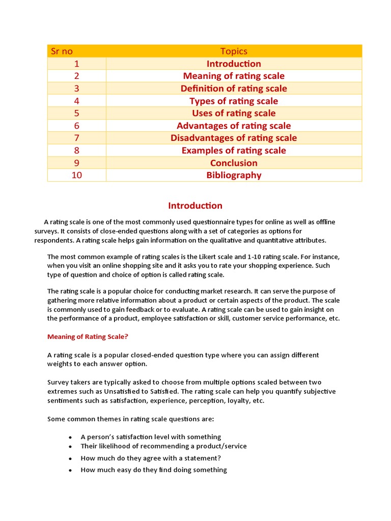 AOL-rating Scale | PDF