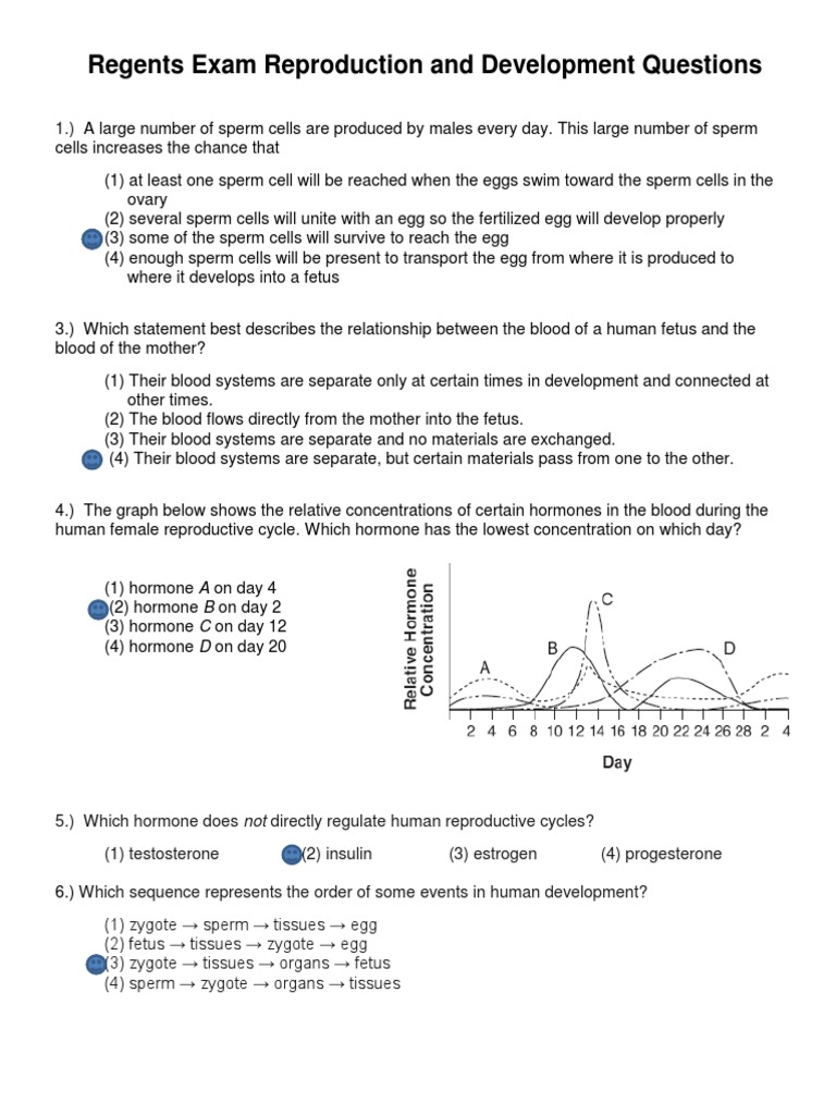 Reproduction and Embryonic Development Exam | PDF | Embryo | Fertilisation