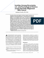 Relationships Among Uncertainty, Social Support and Psychological Distress in Adolescents With Cancer