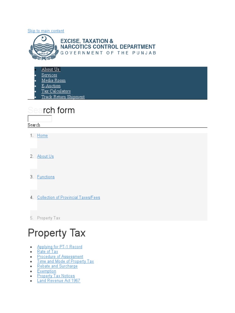 Punjab Excise and Property Tax Law | PDF | Property Tax | Taxes