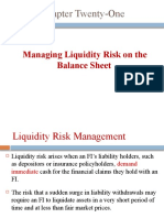 Chapter Twenty-One: Managing Liquidity Risk On The Balance Sheet