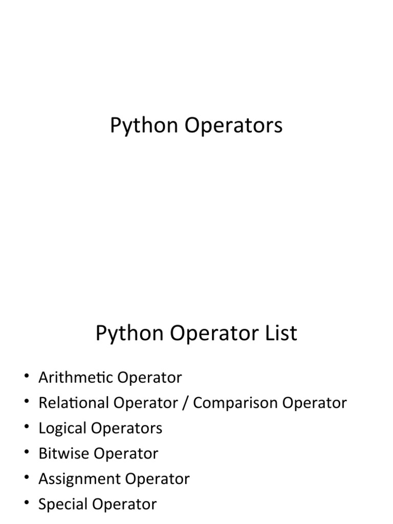 Python Operators | PDF | Boolean Data Type | Computer Programming