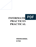 Informatics Practices Practical File - Krishna Bansal Xi-Pcm