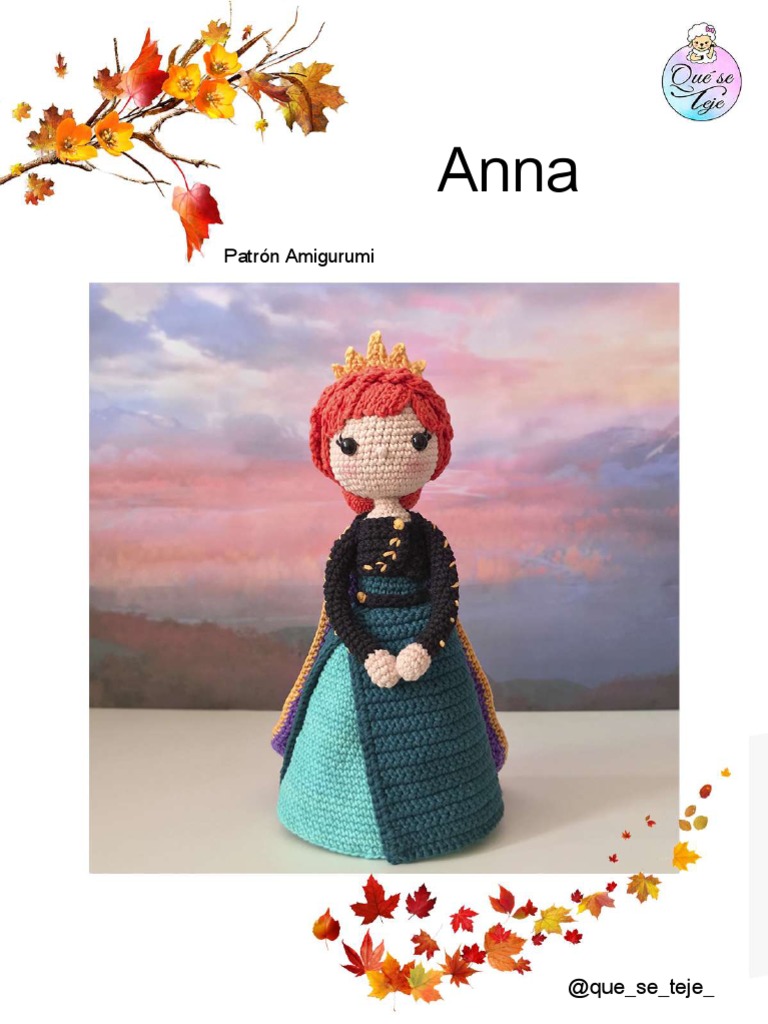 Patrón Amigurumi de Anna Frozen | PDF | Textiles, image size:768x1024