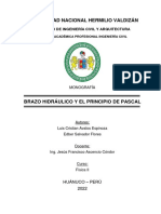 Brazo hidráulico y principio de Pascal