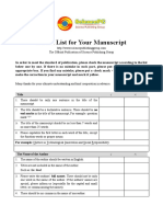 SciencePG Manuscript CheckList