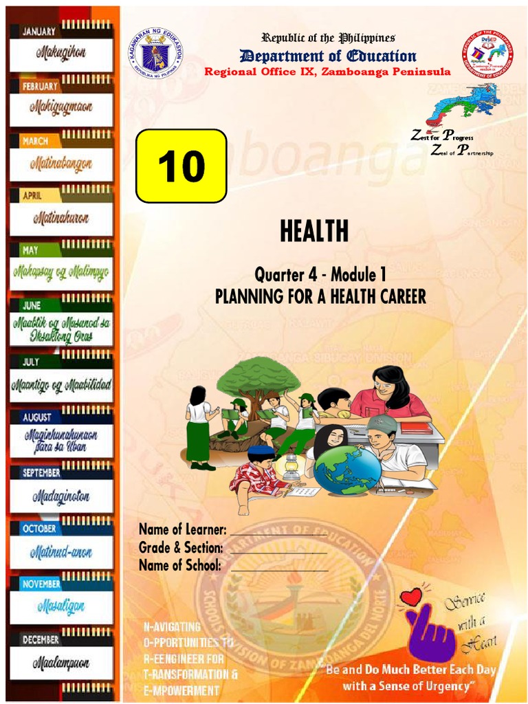 Grade 10 HEALTH Q4 Module 1 | PDF | Goal | Health Professional