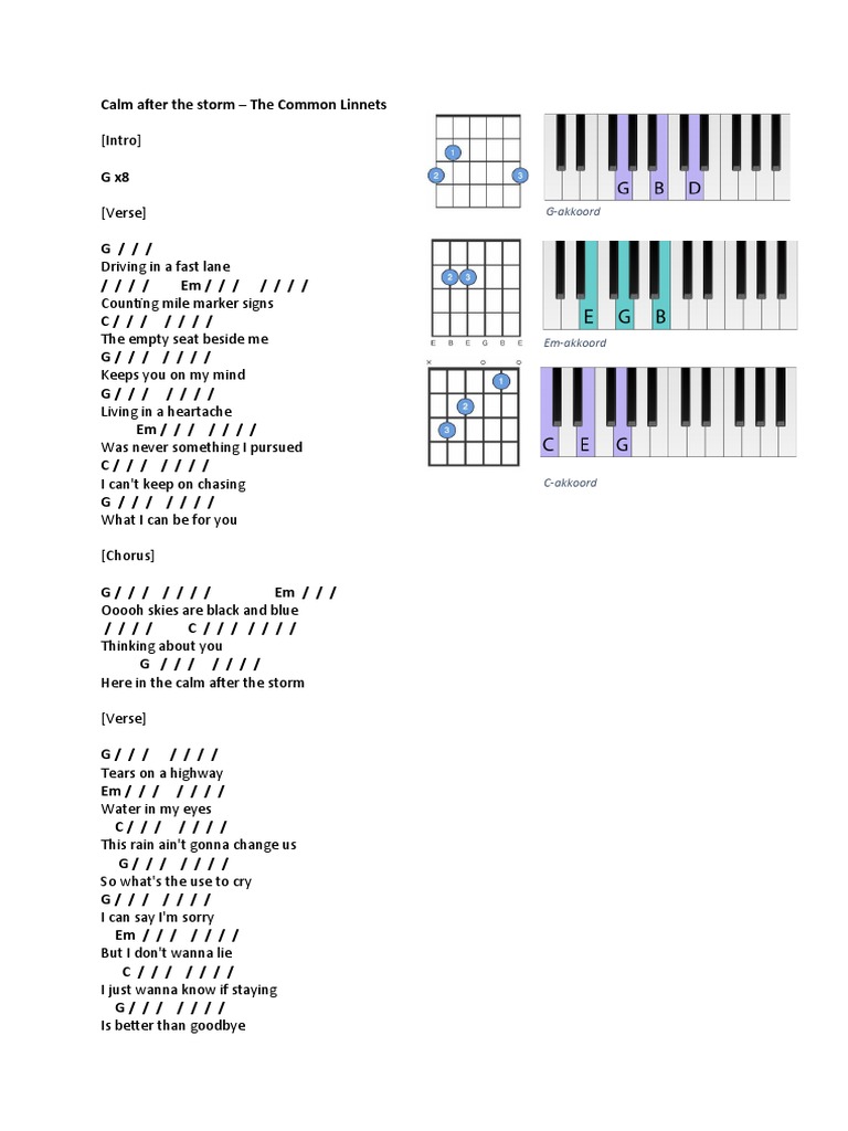 Common Calm After The Storm Chords PDF
