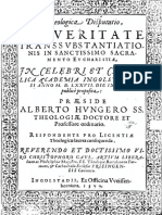 De Veritate Transsubstantiationis in Sanctissimo Sacramento Eucharistiae