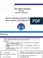 Solid State Physics: Atomic Vibrations/Lattice Vibration For Mono-Atomic and Diatomic Lattice 1-D