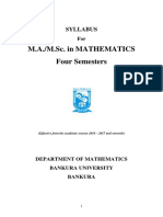 M.A./M.Sc. in Mathematics Four Semesters: Syllabus