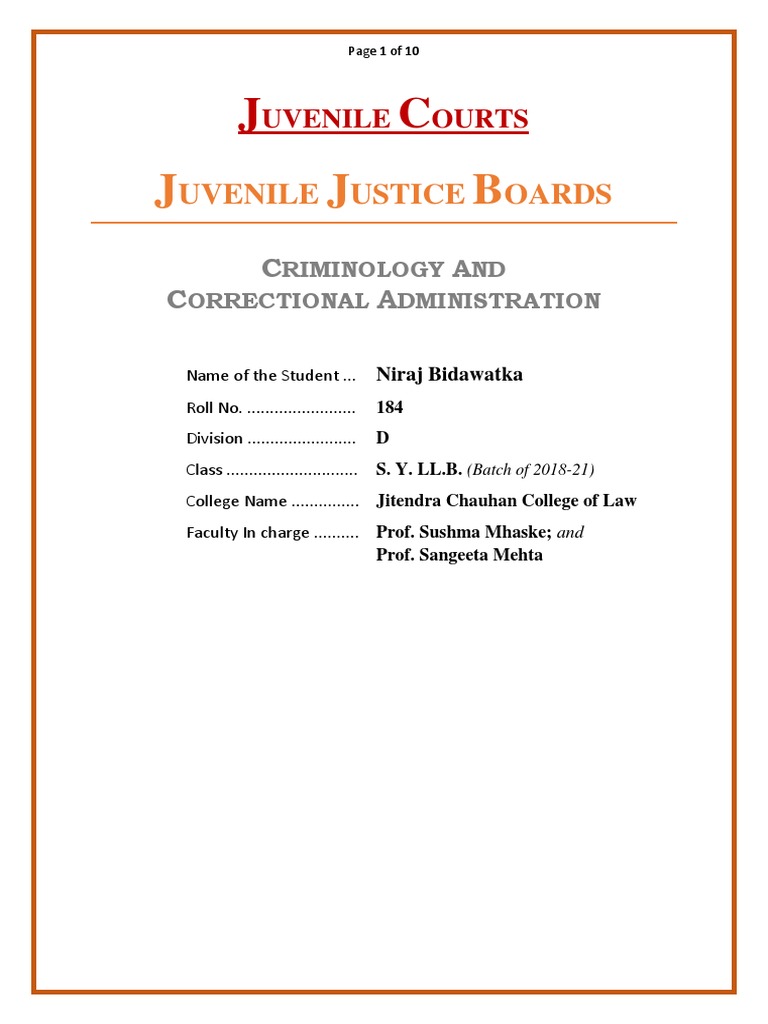 Evolution of Juvenile Justice in India | PDF | Juvenile Court | Magistrate