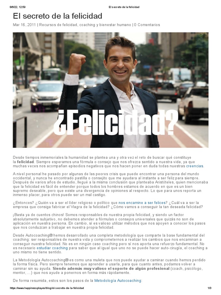 El Secreto de La Felicidad | PDF | Felicidad | Sicología