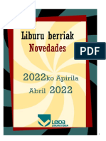 2022ko Apirileko Liburu Berriak - Novedades de Abril Del 2022