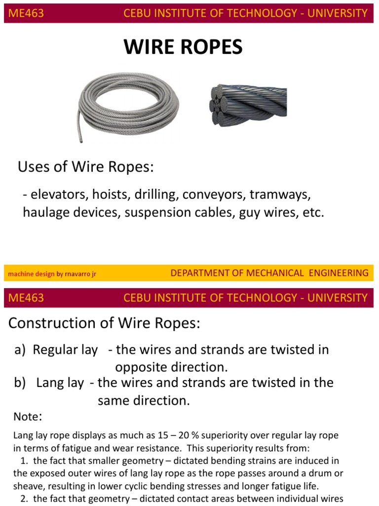 Wire Ropes PDF Stress (Mechanics) Wire