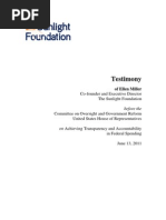 6-14-11 - Written Testimony of Ellen Miller Before The Committee On House Oversight and Government Reform
