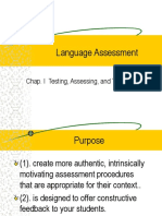 Language Assessment: Chap. I Testing, Assessing, and Teaching