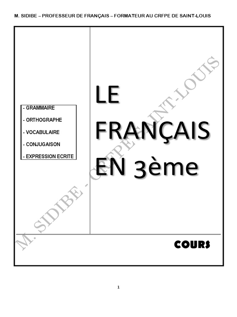 Cours Complet de Français 3ème PDF | PDF | Clause | Nombre grammatical