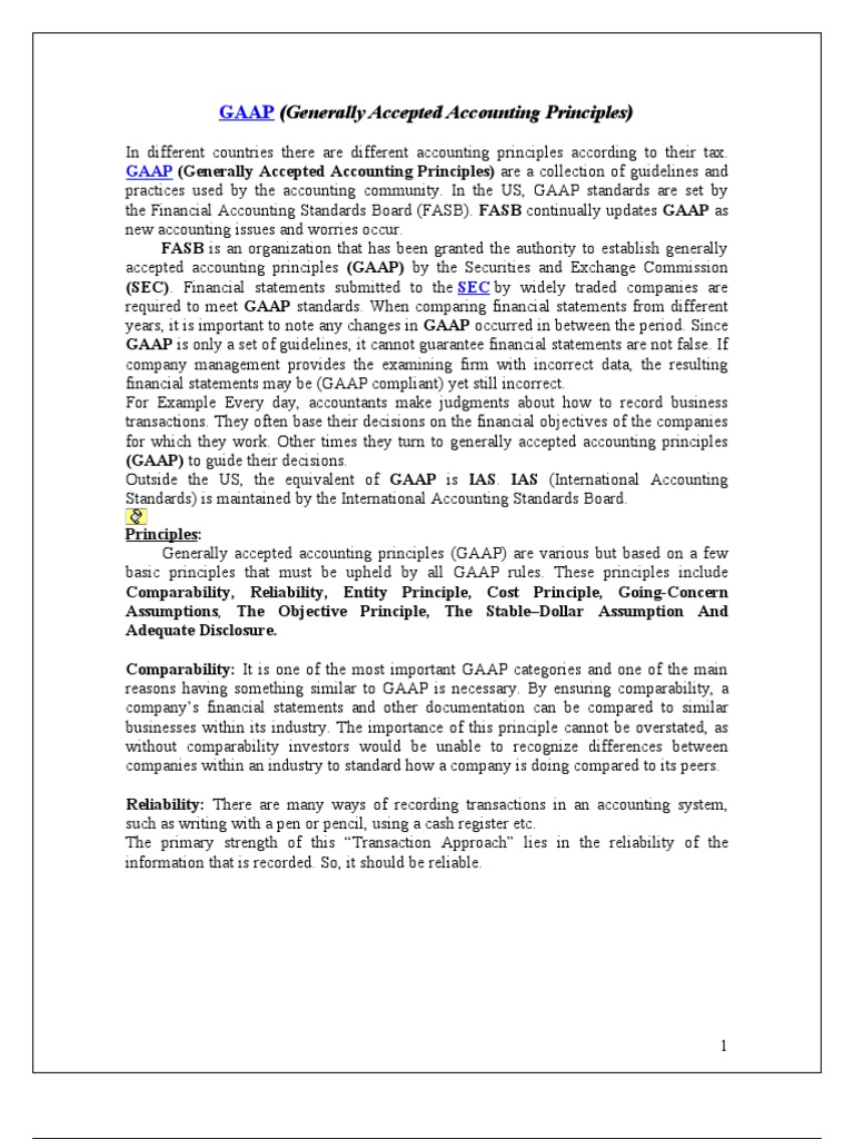 GAAP | PDF | Generally Accepted Accounting Principles (United States ...
