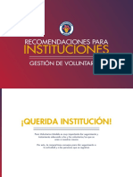 Recomendaciones para Instituciones