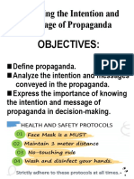 Analyzing The Intention and Message of Propaganda: Objectives