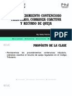 Clase Semana 6 Procedimiento Contensioso Tributario, Cobranza Coactiva y El Recurso de Queja