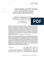 Pengembangan Bahan Ajar IPA Terpadu Berbasis Android Berorientasi Keterampilan Berpikir Kritis